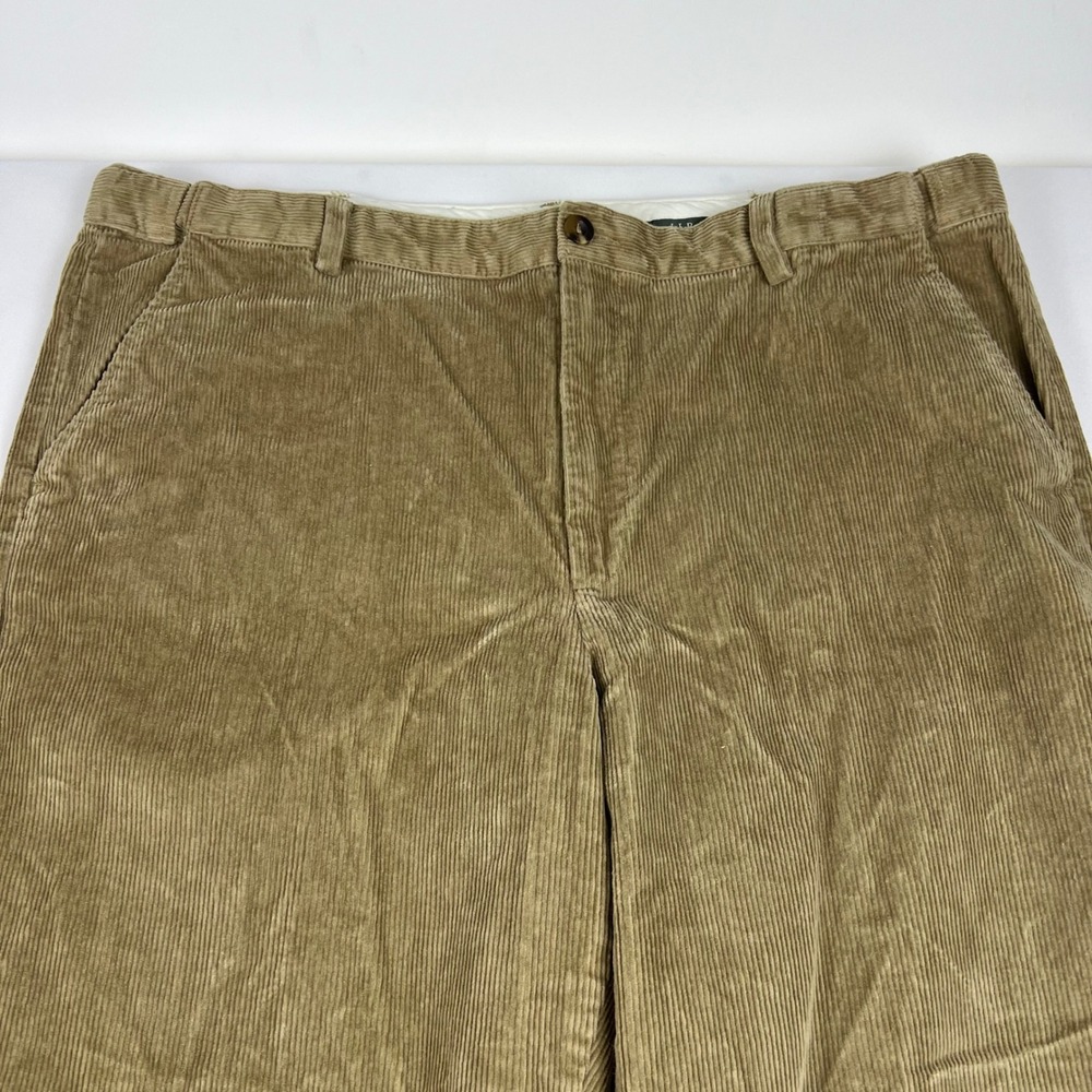 LL Bean Comfort Waist Corduroy Pants 42x32 Gray Tan Stretch Chino Trouser Bundle - Picture 4 of 14